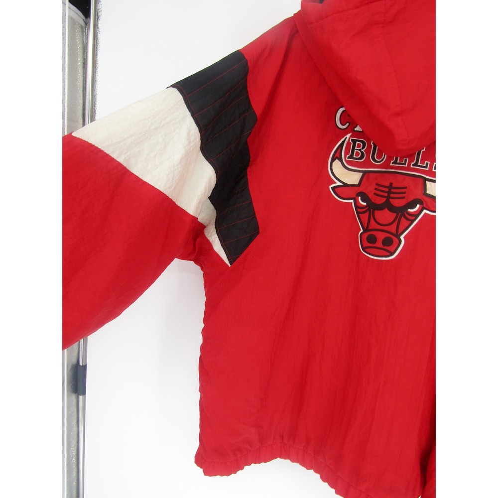 Starter Chicago Bulls Jacket Large Red Vintage 90s NBA Anorak Gorpcore Hip Hop - Picture 9 of 16